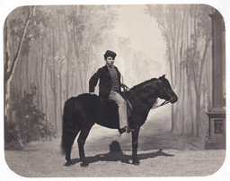 Adolescent - Portrait équestre sur un poney c1860 