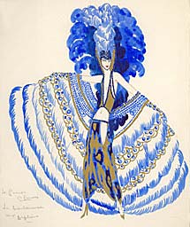 Bleu - Costume de scène de Music-Hall par José de Zamora 