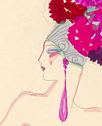 Visage - Détail de costume de scène de Music-Hall par José de Zamora